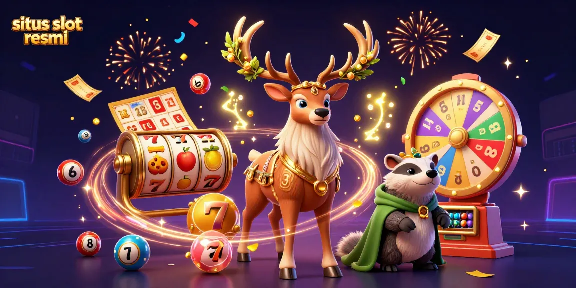 Experience excitement at situs slot resmi with colorful lottery balls and dynamic slot reels