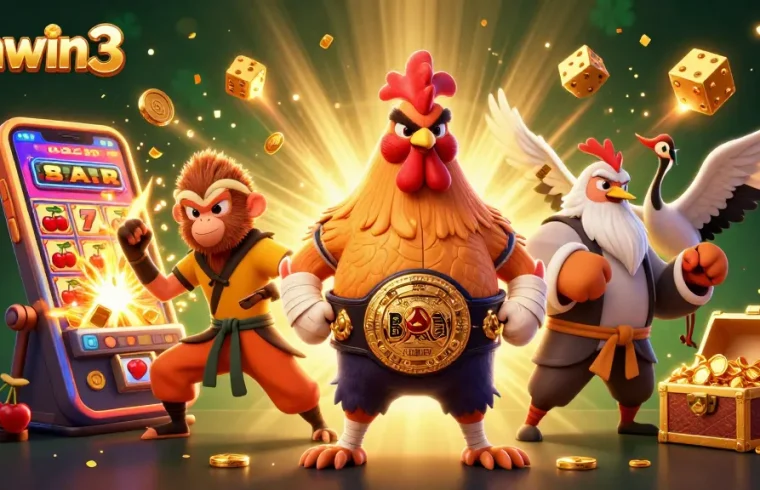 Experience thrilling casino games at sunwin3 with 3D characters amidst jackpot excitement and vibrant visuals.