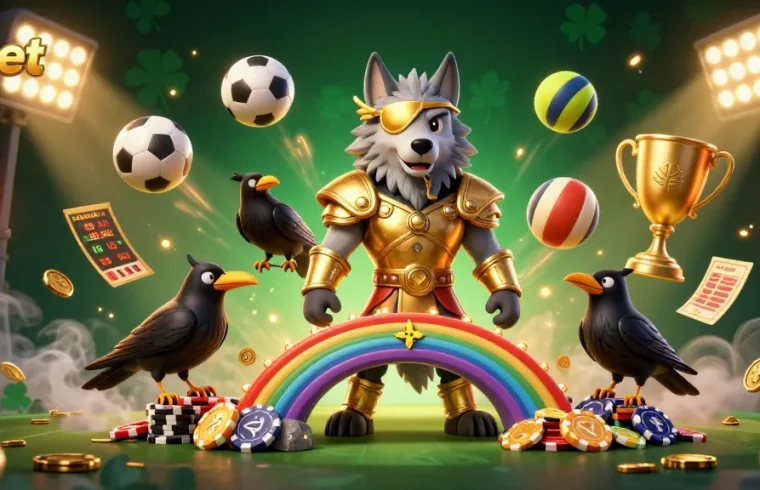 Experience thrilling sports betting action with 11bet in this vibrant 3D casino scene.