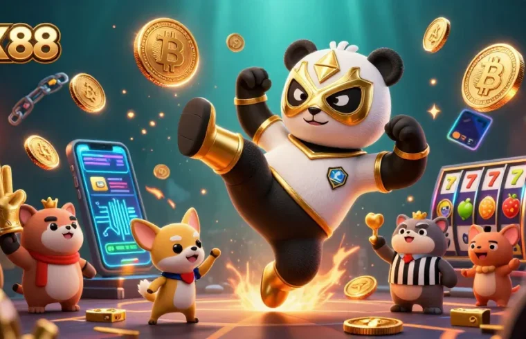 Experience TX88's thrilling gaming action with a vibrant crowd and cryptocurrency elements