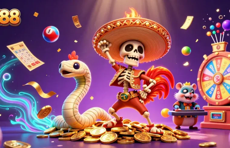 Win big at XX88 with vibrant characters celebrating a jackpot, immersing in the world's leading casino excitement!